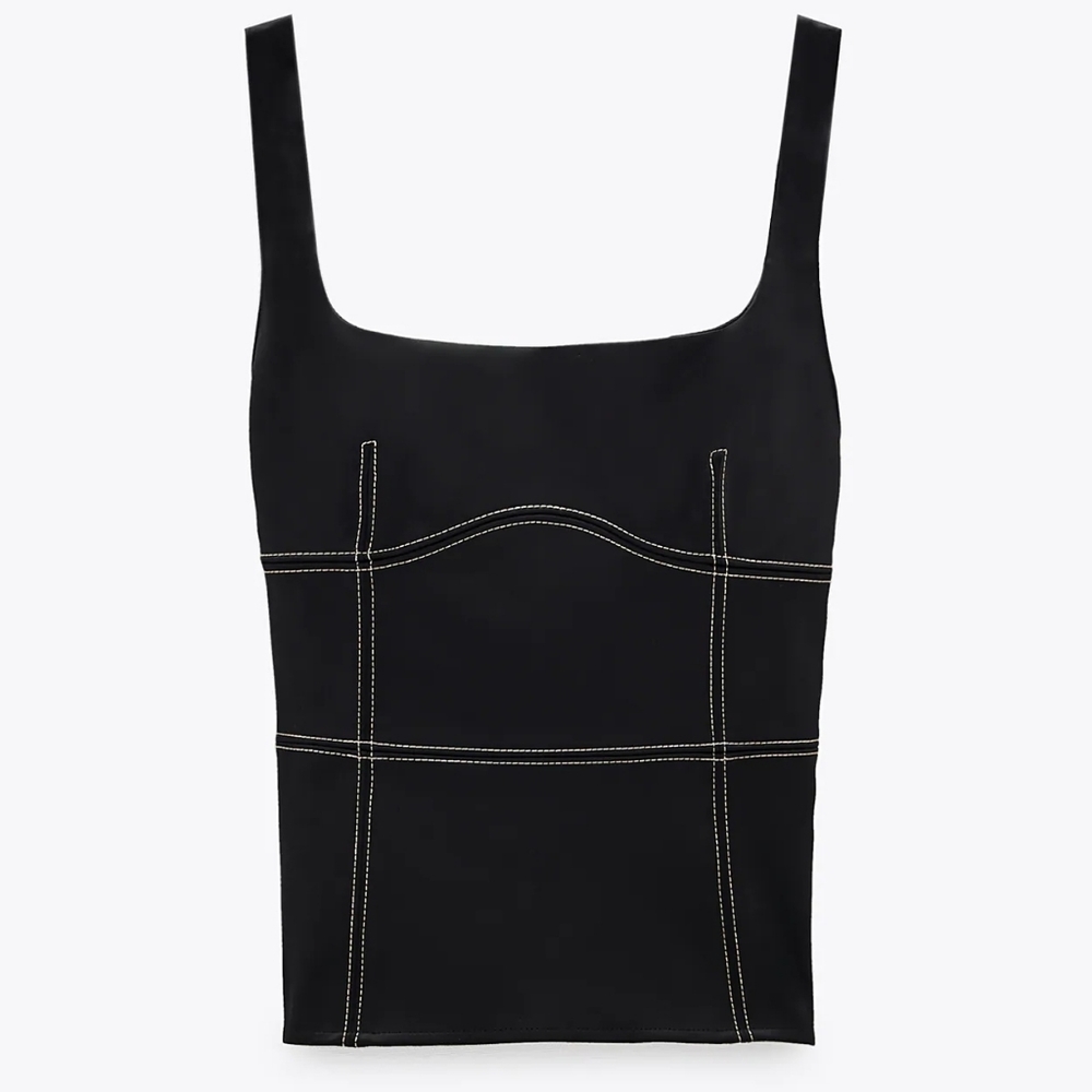ZARA| LIMITED EDITION TOPSTITCHED TOP
